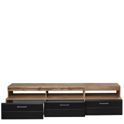 Wohnen Wohnwände|Wohnwand*Wohnwand in Schwarz & Wildeiche - Kandu (fünfteilig)