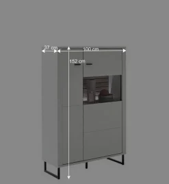 Wohnen Wohnwand in Weiß mit Wildeiche - Varzino (dreiteilig)