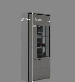 Wohnen Wohnwand in Weiß und Schwarzgrau - Loazin (dreiteilig)