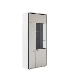 Wohnen Wohnwand in Weiß und Schwarzgrau - Loazin (dreiteilig)