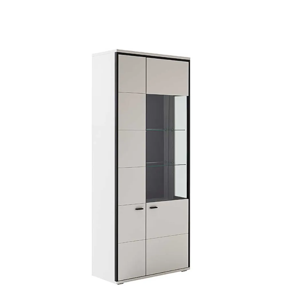 Wohnen Wohnwand in Weiß und Schwarzgrau - Loazin (dreiteilig)