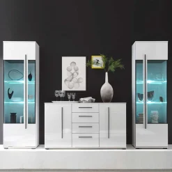 Wohnen Wohnwände|Wohnwand*Wohnwand Jetongos in Hochglanz Weiß (dreiteilig)