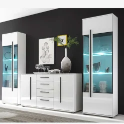 Wohnen Wohnwände|Wohnwand*Wohnwand Jetongos in Hochglanz Weiß (dreiteilig)