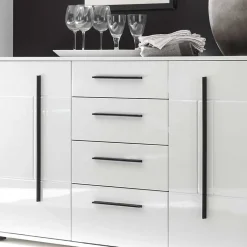 Wohnen Wohnwände|Wohnwand*Wohnwand Jetongos in Hochglanz Weiß (dreiteilig)