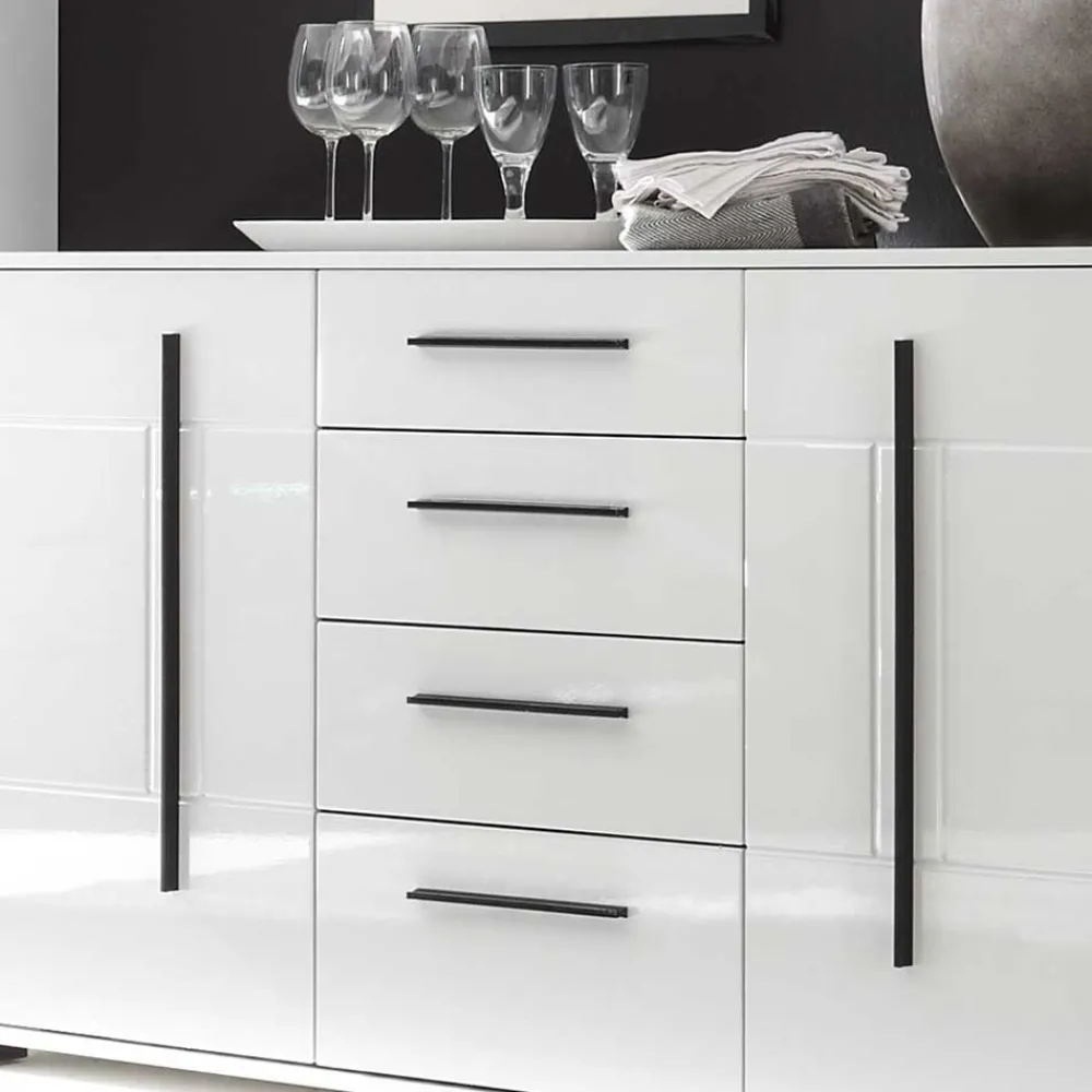 Wohnen Wohnwände|Wohnwand*Wohnwand Jetongos in Hochglanz Weiß (dreiteilig)