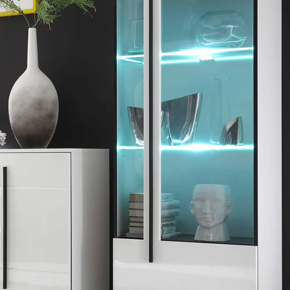 Wohnen Wohnwände|Wohnwand*Wohnwand Jetongos in Hochglanz Weiß (dreiteilig)