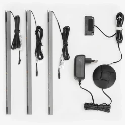 Wohnen Wohnwand Kombination in Hellgrau & Zinneiche - Lioscas (dreiteilig)