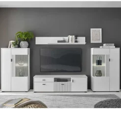 Wohnen Wohnwand Kombination in Weiß - Dualkos (vierteilig)