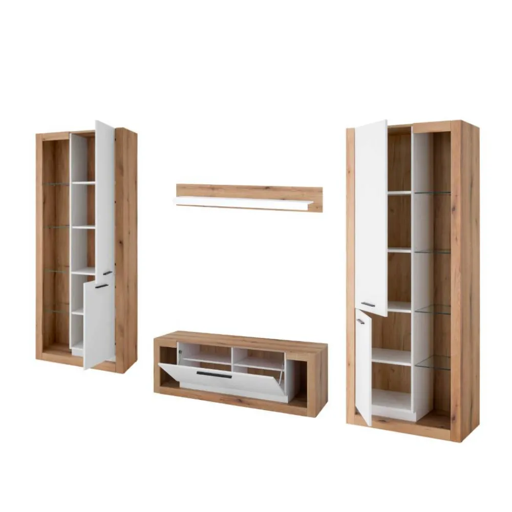 Wohnen Wohnwand Kombination modern - Adejano (vierteilig)