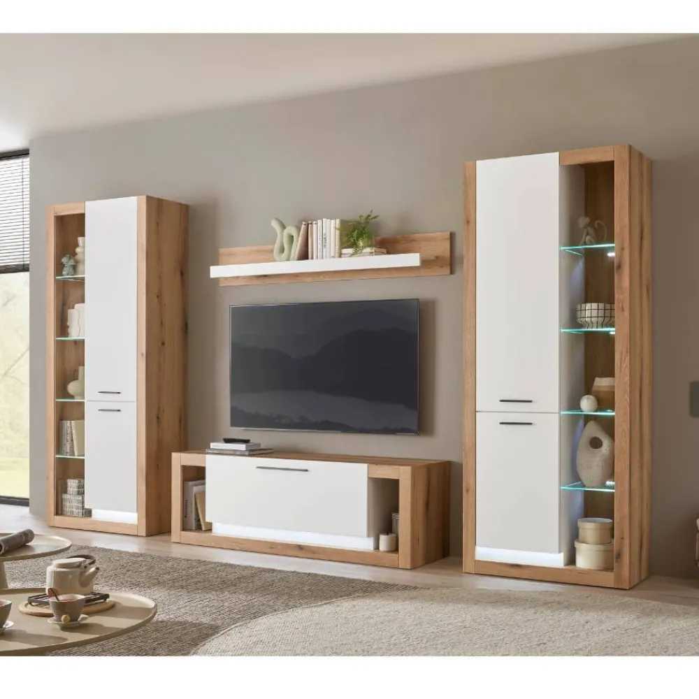 Wohnen Wohnwand Kombination modern - Adejano (vierteilig)