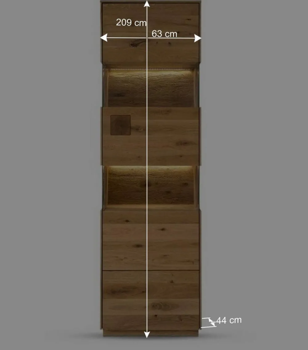 Wohnen Wohnwand Möbel Kombination aus Wildeiche - Millena (dreiteilig)