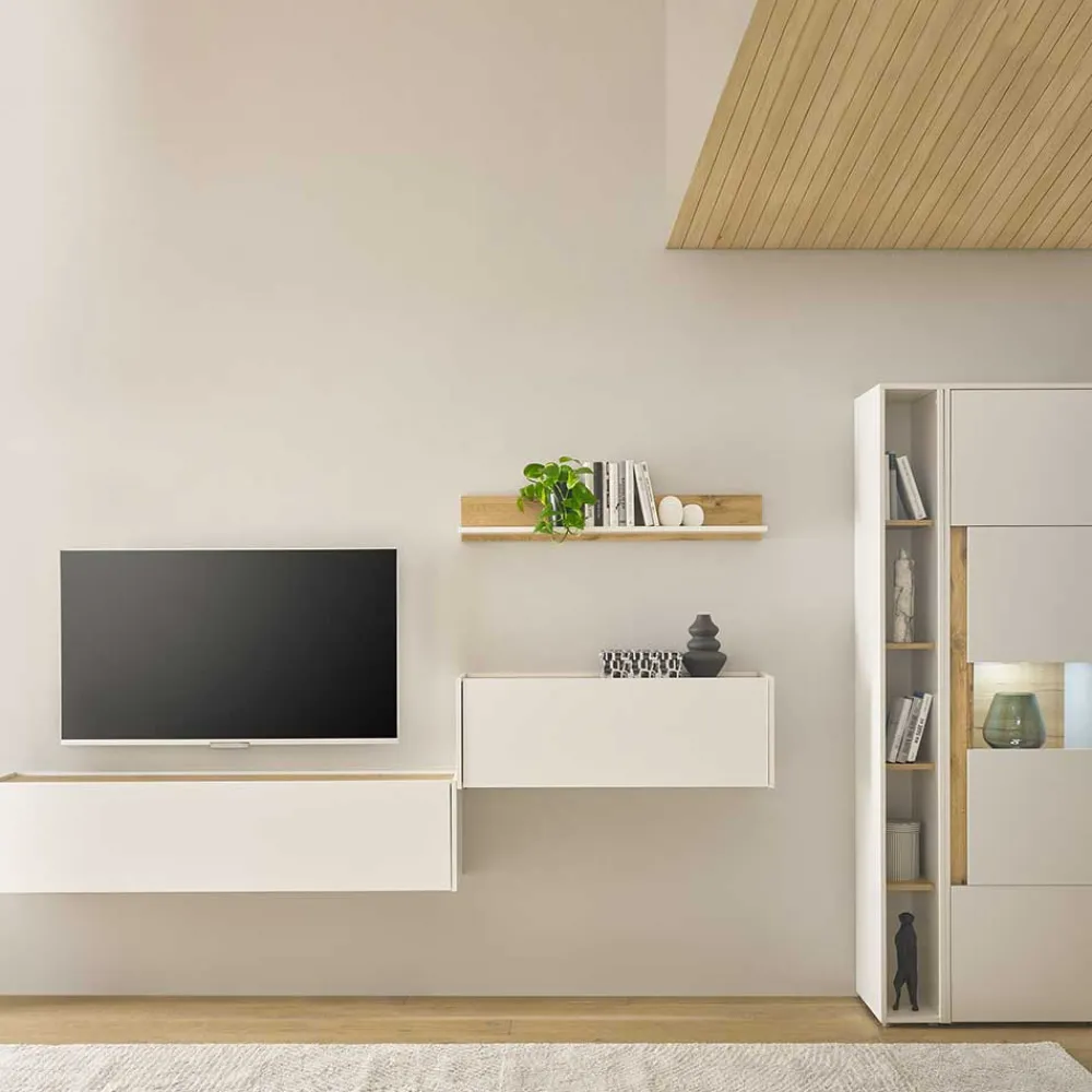 Wohnen Wohnwände|Wohnwand*Wohnwand mit Arbeitsplatz modern - Nonessia (fünfteilig)