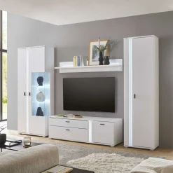 Wohnen Wohnwand mit LED Licht Möbelset - Tirol (vierteilig)