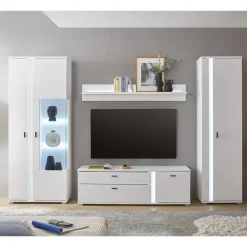 Wohnen Wohnwand mit LED Licht Möbelset - Tirol (vierteilig)