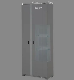 Wohnen Wohnwand mit LED Licht Möbelset - Tirol (vierteilig)