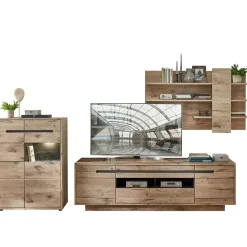 Wohnen Wohnwände|Wohnwand*Wohnwand Schränke im Holzdekor - Zelio (dreiteilig)