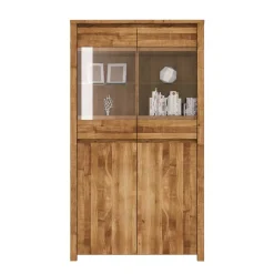 Wohnen Wohnwand Vitrine Nadalia aus Wildeiche Massivholz