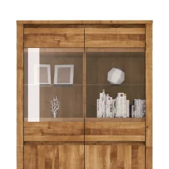 Wohnen Wohnwand Vitrine Nadalia aus Wildeiche Massivholz