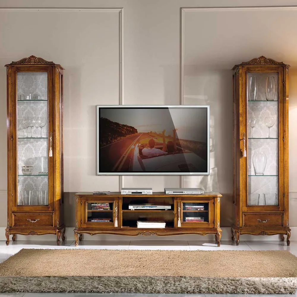 Wohnen Wohnwände|Wohnwand*Wohnwand Vitrinen & TV Board - Carlenna (dreiteilig)