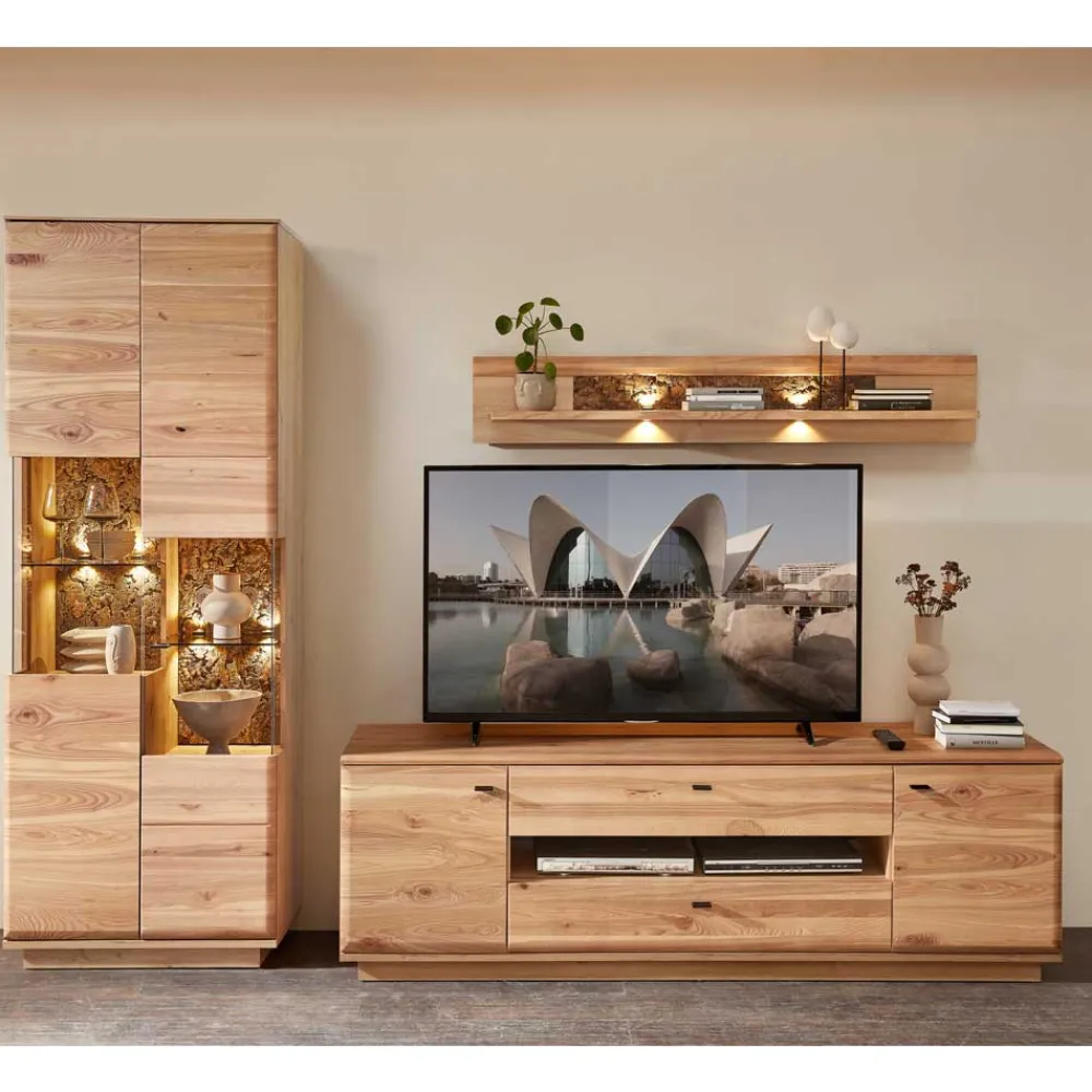 Wohnen Wohnwand Wohnzimmer-Möbel Set - Cassna (dreiteilig)