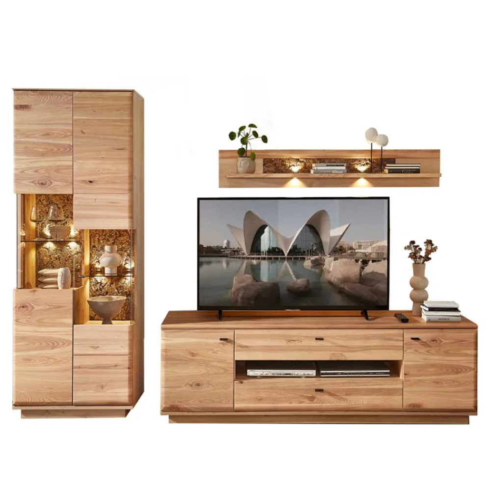 Wohnen Wohnwand Wohnzimmer-Möbel Set - Cassna (dreiteilig)