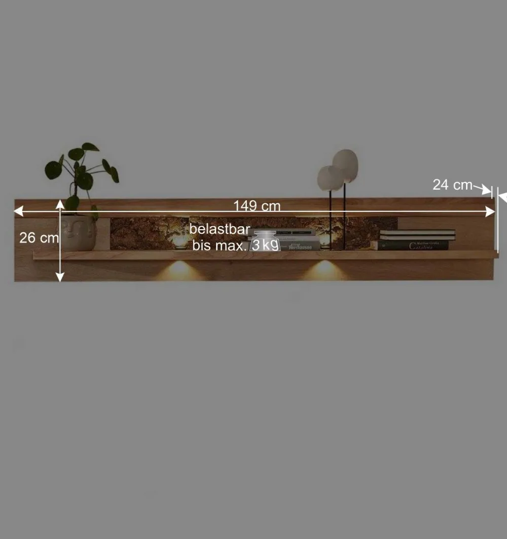 Wohnen Wohnwand Wohnzimmer-Möbel Set - Cassna (dreiteilig)