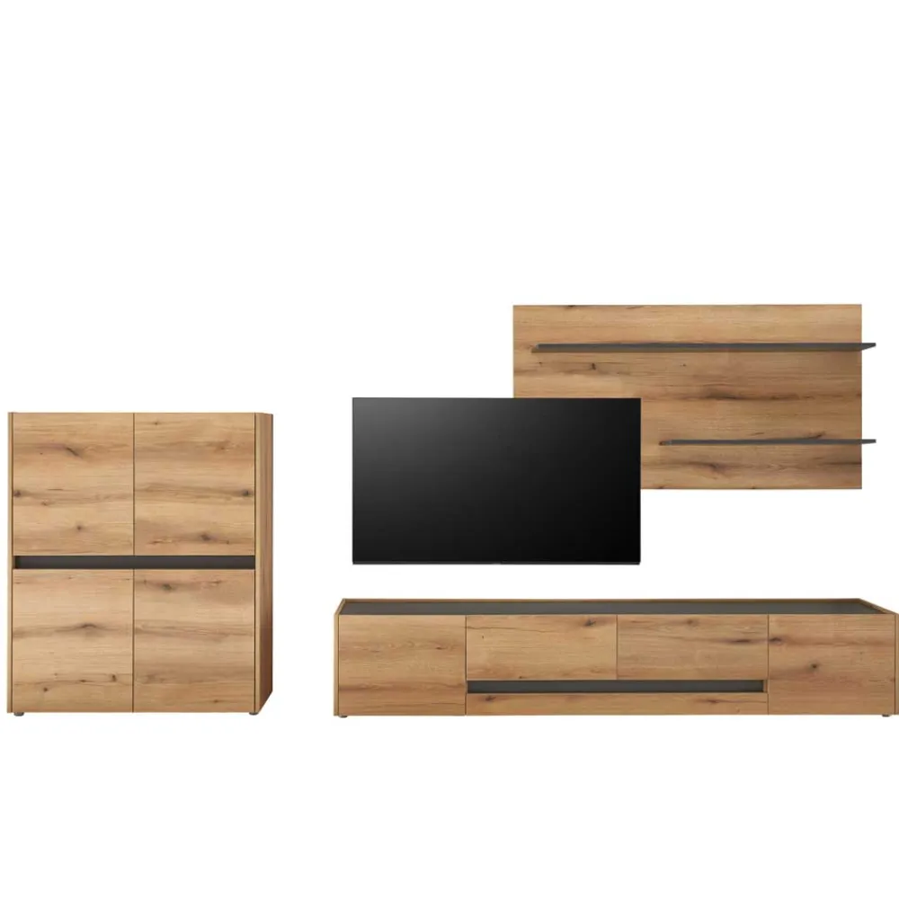 Wohnen Wohnwände|Wohnwand*Wohnwand-Kombination in Wildeiche - Colomania (dreiteilig)