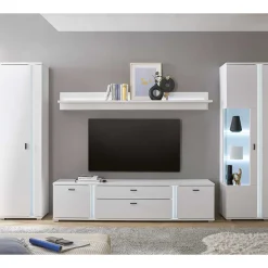 Wohnen Wohnwandmöbel mit LED Licht Set - Tirol (vierteilig)