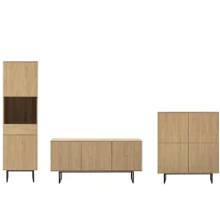 Wohnen Wohnzimmerschränke|Wohnwände*Wohnwandschränke Set - Jaskin (dreiteilig)