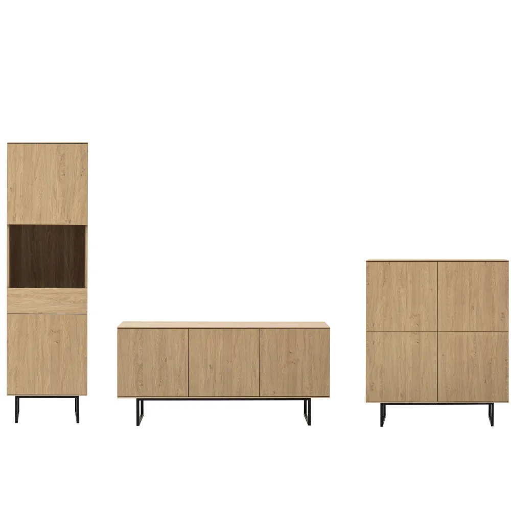 Wohnen Wohnzimmerschränke|Wohnwände*Wohnwandschränke Set - Jaskin (dreiteilig)