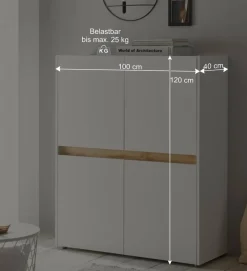 Wohnen Wohnzimmerschränke|Wohnwände*Wohnzimmer Anbauwand 340 cm breit - Nonessia (fünfteilig)