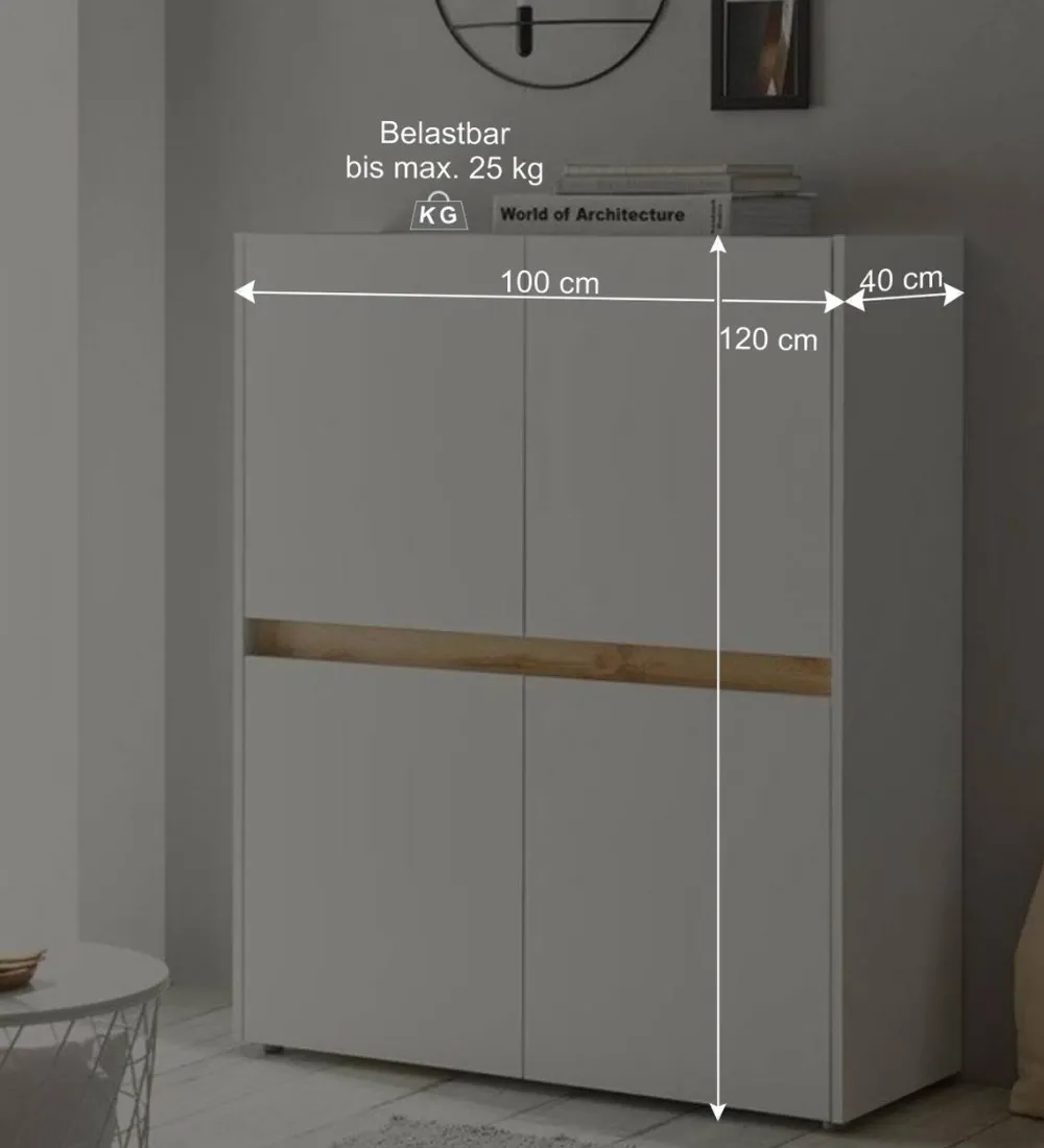 Wohnen Wohnzimmerschränke|Wohnwände*Wohnzimmer Anbauwand 340 cm breit - Nonessia (fünfteilig)