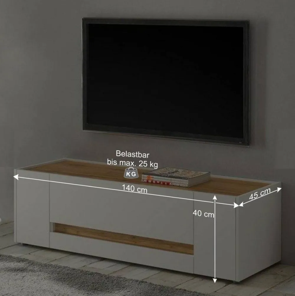 Wohnen Wohnzimmerschränke|Wohnwände*Wohnzimmer Anbauwand 340 cm breit - Nonessia (fünfteilig)