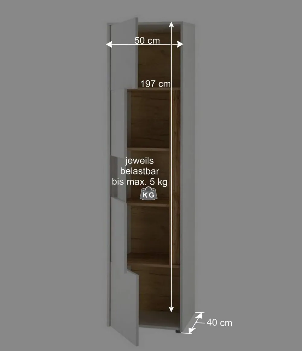 Wohnen Wohnzimmerschränke|Wohnwände*Wohnzimmer Anbauwand 340 cm breit - Nonessia (fünfteilig)
