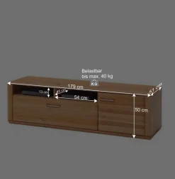 Wohnen Wohnwände|Wohnwand*Wohnzimmer Anbauwand Athias aus Kernbuche (dreiteilig)