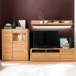 Wohnen Wohnwände|Wohnwand*Wohnzimmer Anbauwand Athias aus Kernbuche (dreiteilig)