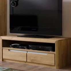 Wohnen Wohnzimmer Anbauwand Croconia aus Wildeiche Massivholz (dreiteilig)