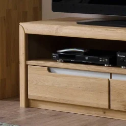 Wohnen Wohnzimmer Anbauwand Croconia aus Wildeiche Massivholz (dreiteilig)