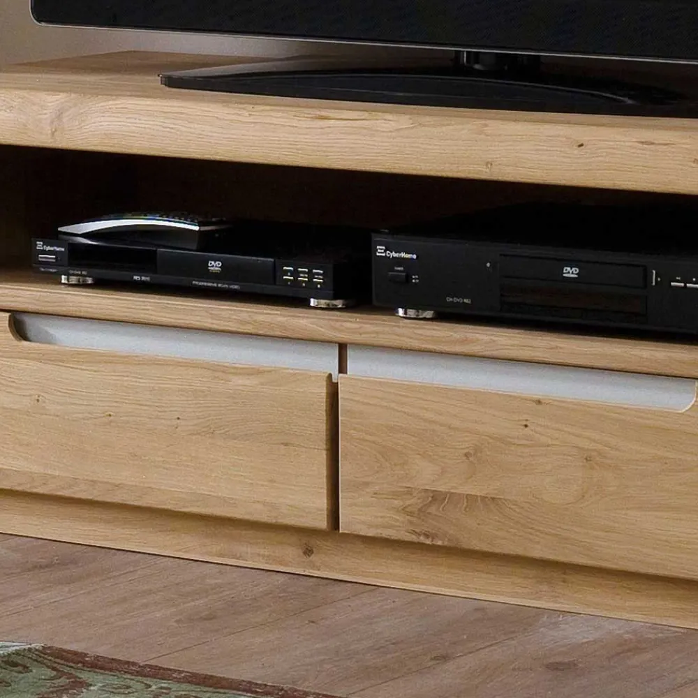 Wohnen Wohnzimmer Anbauwand Croconia aus Wildeiche Massivholz (dreiteilig)