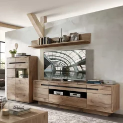 Wohnen Wohnwände|Wohnwand*Wohnzimmer Anbauwand Holz Look - Zelio (dreiteilig)