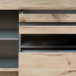 Wohnen Wohnwände|Wohnwand*Wohnzimmer Anbauwand Holz Look - Zelio (dreiteilig)