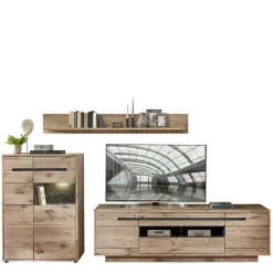 Wohnen Wohnwände|Wohnwand*Wohnzimmer Anbauwand Holz Look - Zelio (dreiteilig)