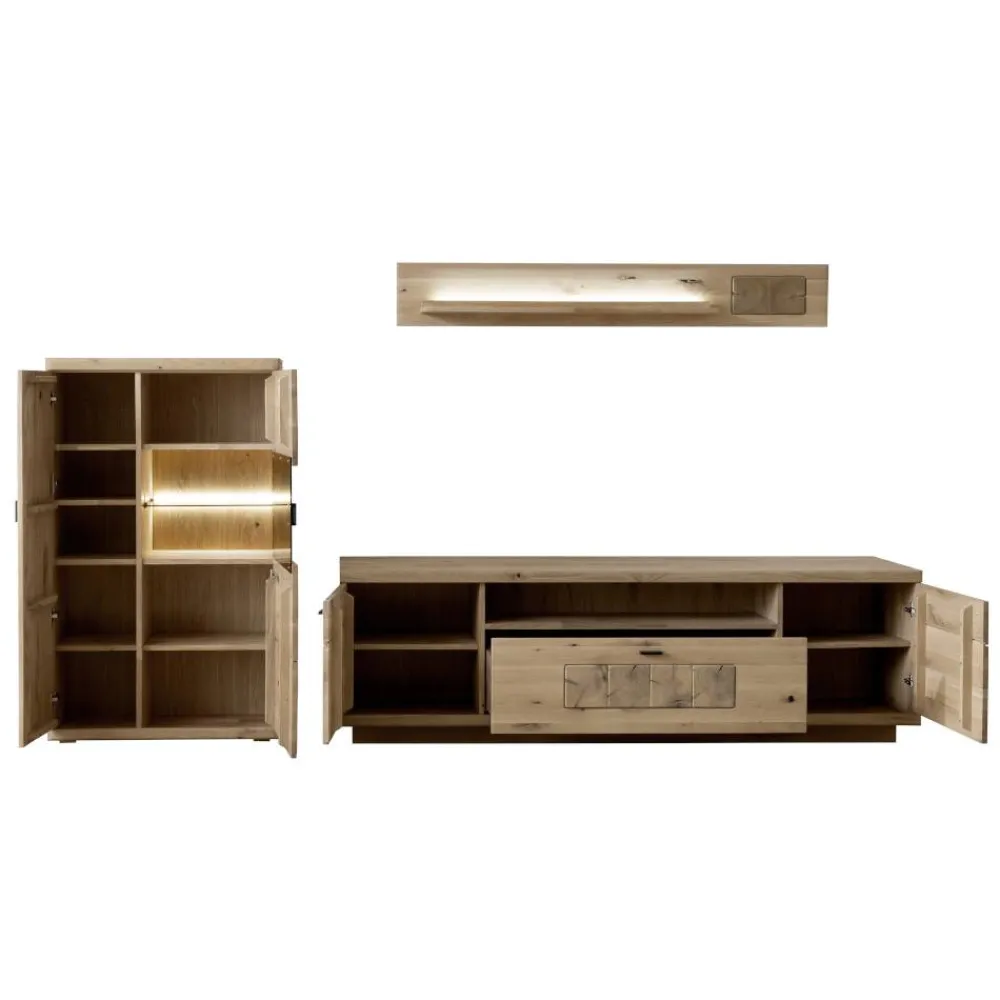 Wohnen Wohnzimmer Anbauwand in Asteiche Hell - Losiamos (dreiteilig)