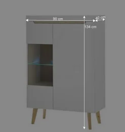 Wohnen Wohnzimmer Anbauwand Möbel Kombi - Ginko (dreiteilig)