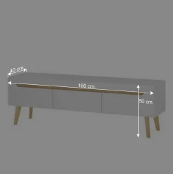 Wohnen Wohnzimmer Anbauwand Möbel Kombi - Ginko (dreiteilig)