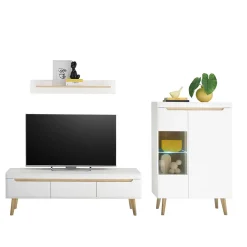 Wohnen Wohnzimmer Anbauwand Möbel Kombi - Ginko (dreiteilig)