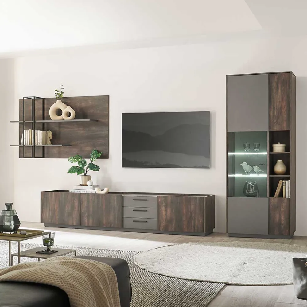 Wohnen Wohnzimmer Anbauwand Möbel-Kombi - Mundo (dreiteilig)