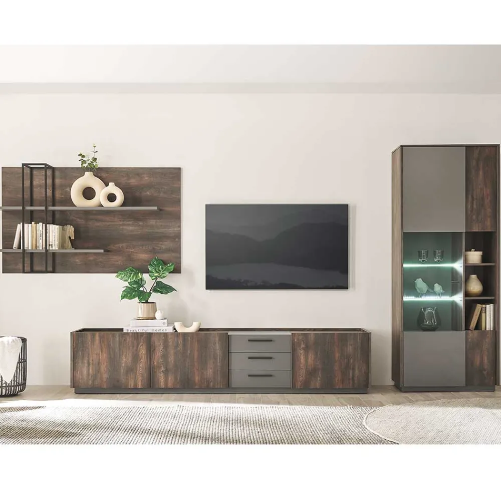 Wohnen Wohnzimmer Anbauwand Möbel-Kombi - Mundo (dreiteilig)