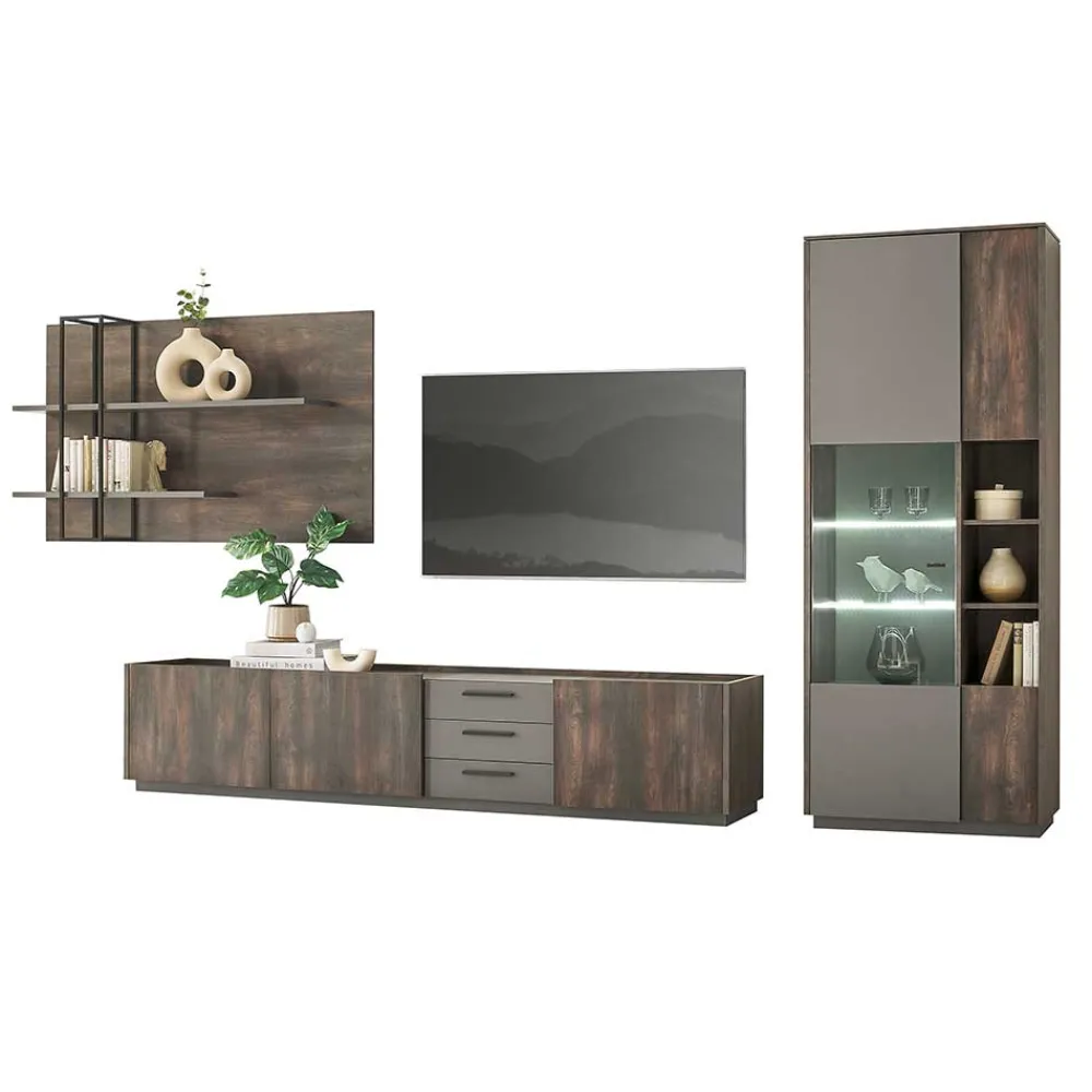Wohnen Wohnzimmer Anbauwand Möbel-Kombi - Mundo (dreiteilig)