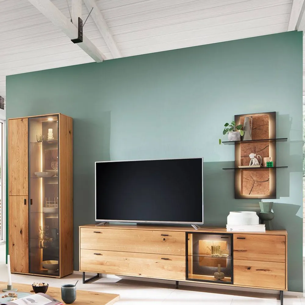 Wohnen Wohnzimmer Anbauwand Möbel Set - Drinidad (dreiteilig)